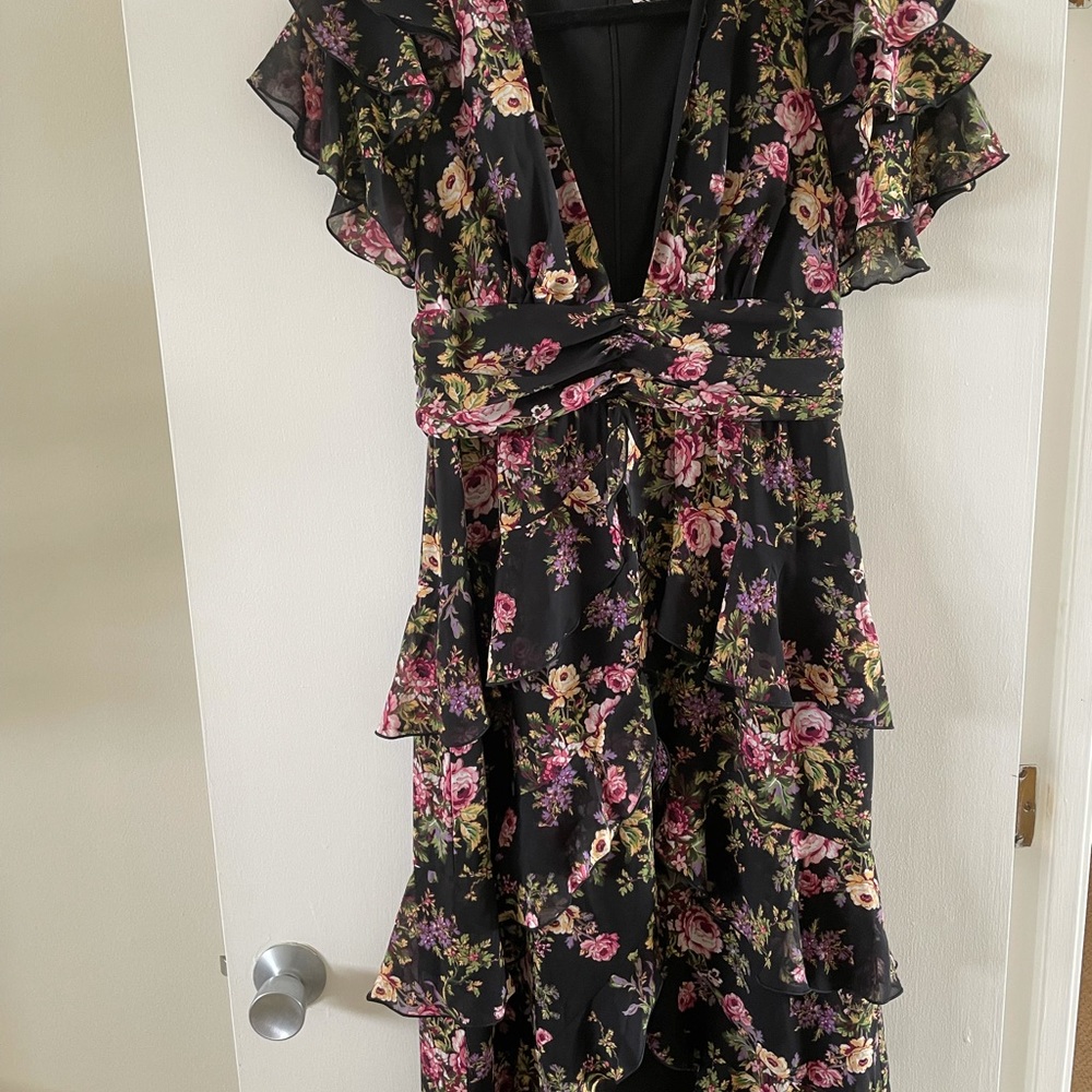 Wayf Black Floral Ruffle Dress - Picture 7 of 9